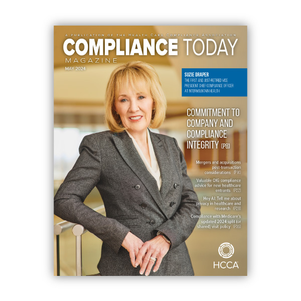 May 2024 Issue of Compliance Today Magazine