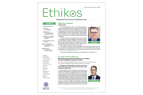 Ethikos - Demonstrating the value of business ethics 