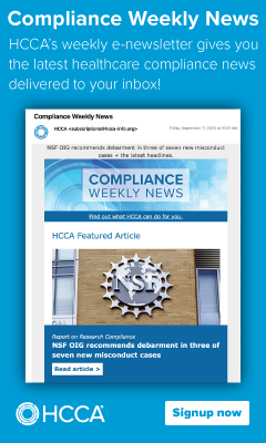 Signup for our free e-newsletter: Compliance Weekly New