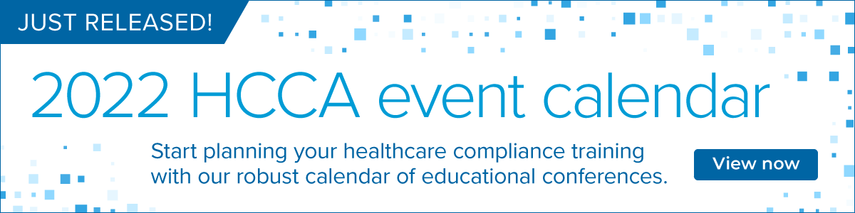 2022 HCCA Events Calendar