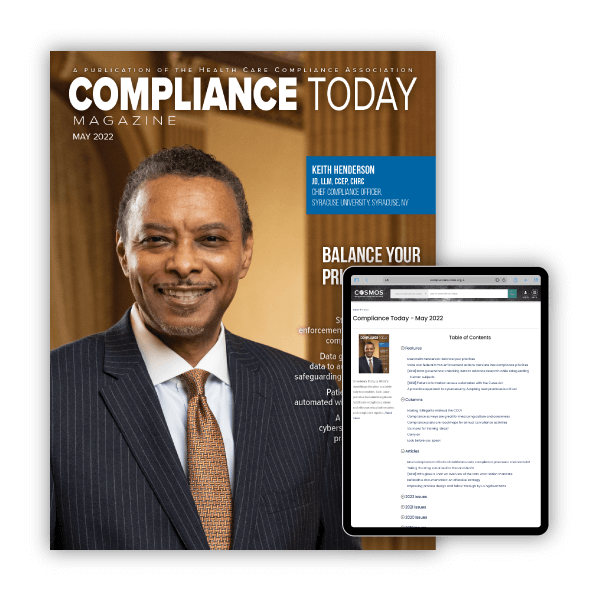 Read your May 2022 Issue of Compliance Today!