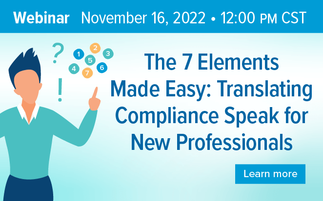Join HCCA for a webinar dedicated to new compliance professionals! 