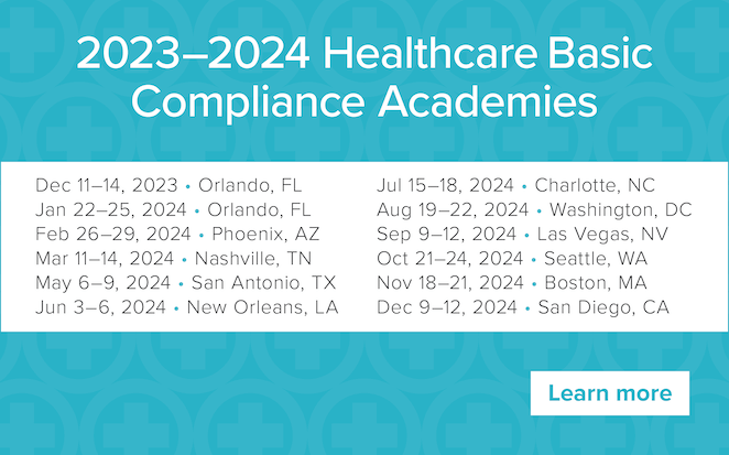 2023 - 2024 Healthcare Basic Compliance Academies | Learn more