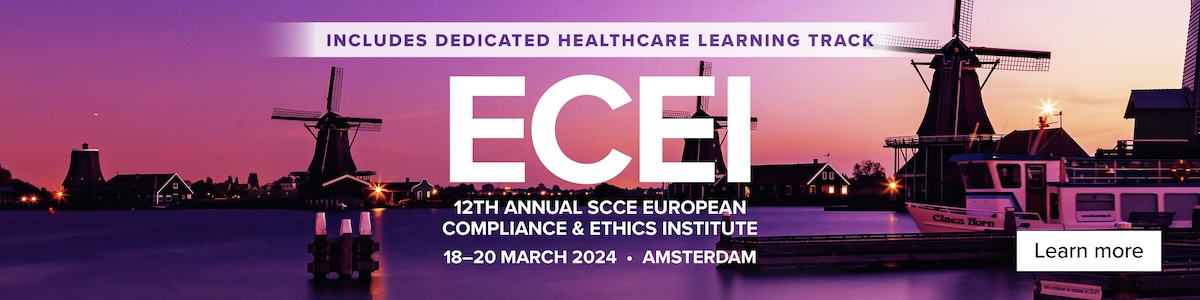 Includes dedicated healthcare learning track | 12th Annual SCCE ECEI | European Compliance & Ethics Institute |18-20 March 24 | Amsterdam | Learn more